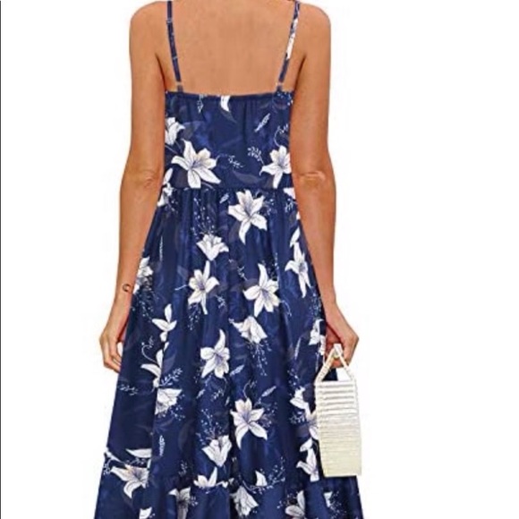 ULTRANICE Womens Summer Floral Wrap V Neck Sundress Adjustable Spaghetti  Size M - Picture 6 of 7